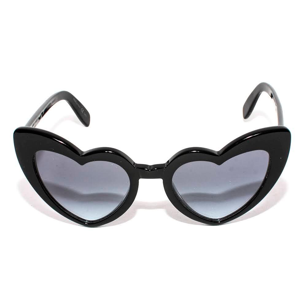  Saint Laurent Black Lou Lou Oversized Heart Sunglasses