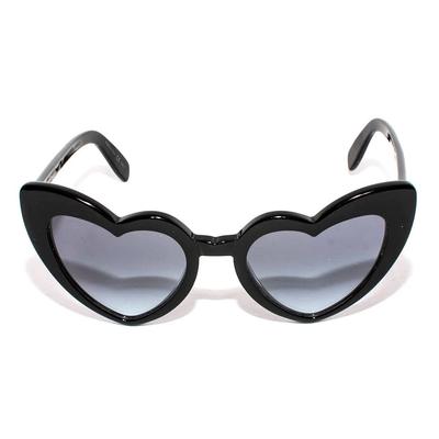 Saint Laurent Black Lou Lou Oversized Heart Sunglasses