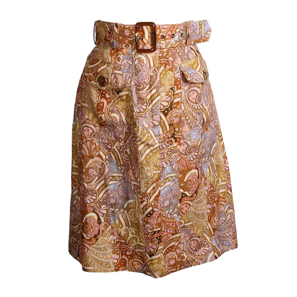  New Zimmerman Size Xs Paisley Print A Line Skirt With Belt