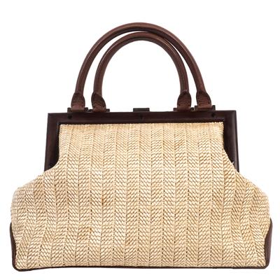 Perrin Cream Woven Handbag 