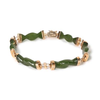 14KYG Jade Knot Link Bracelet