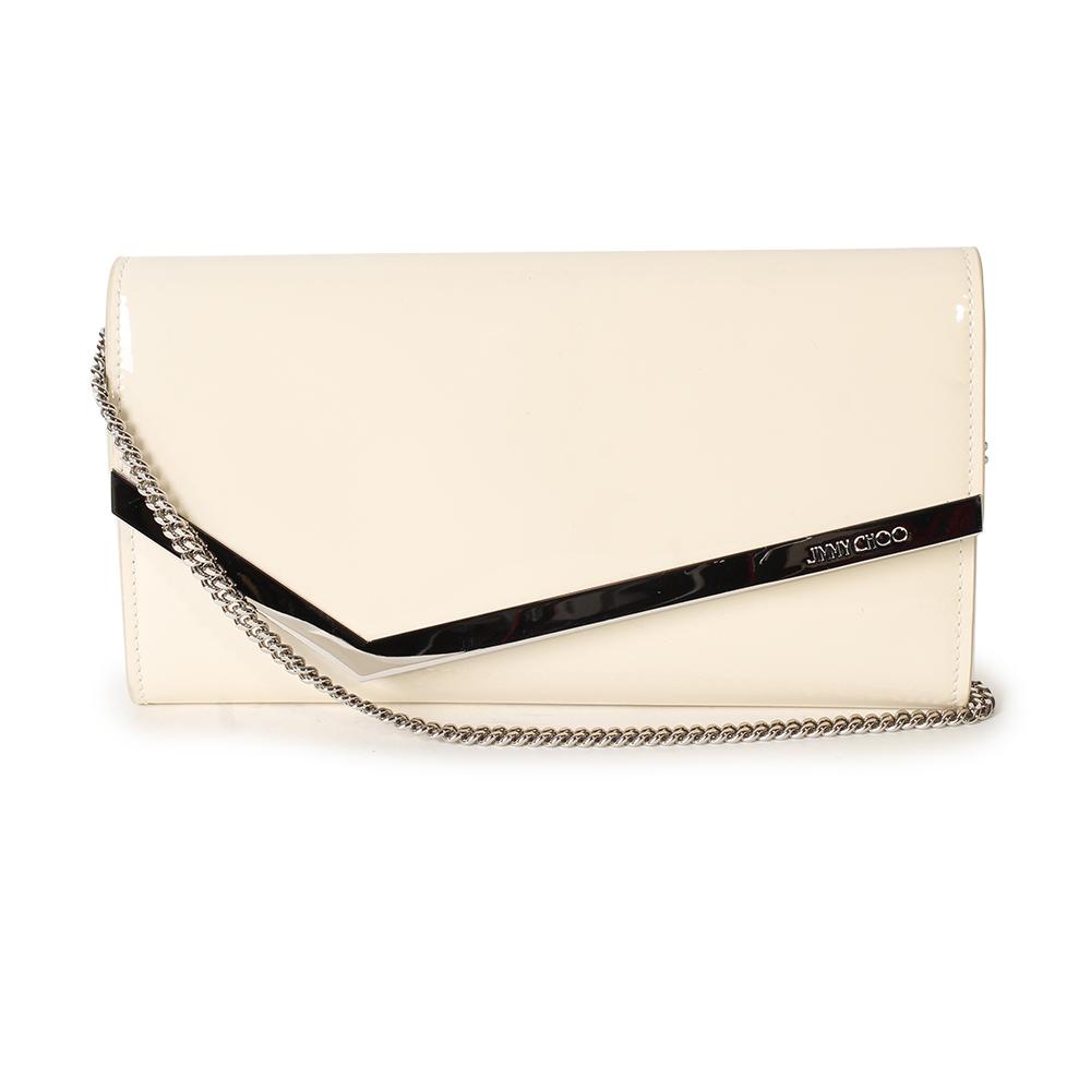  Jimmy Choo Patent Leather Clutch With Chain Strap