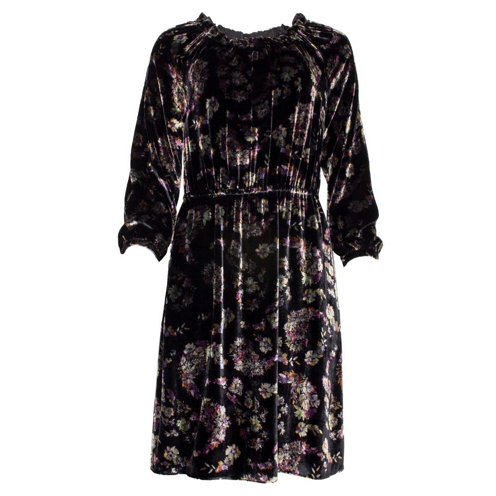  Rebecca Taylor Size 2 Black Floral Velvet Dress