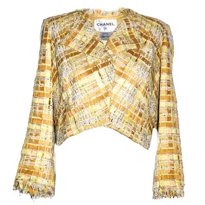 Chanel Size 40 Lesage Woven Tweed Crop Jacket