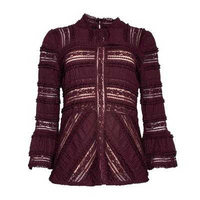 New Cinq a Sept Size Large Burgundy Top