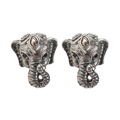 John Hardy Silver Elephant Head Post Earrings