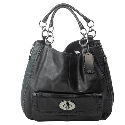 Coach Black Devin Leather Expandable Handbag