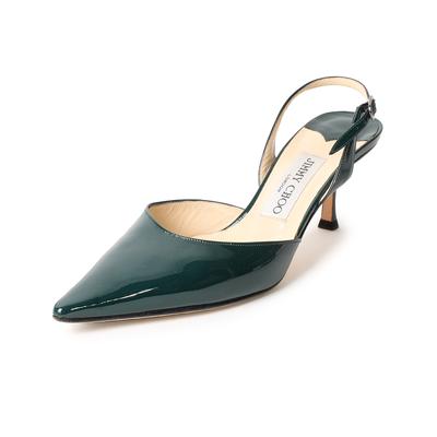 Jimmy Choo Size 36.5 Patent Leather Pointed Toe Slingback Heels 