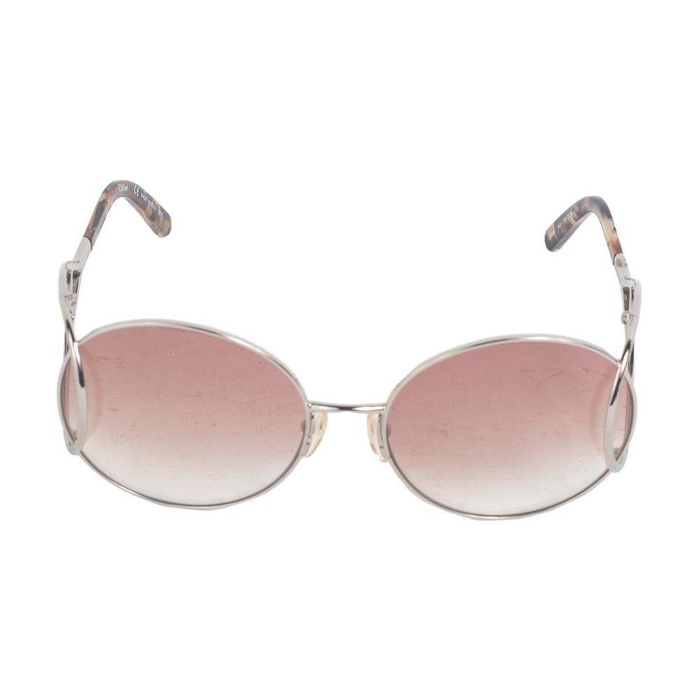 Chloe Silver Ce124 Oversized Circle Sunglasses