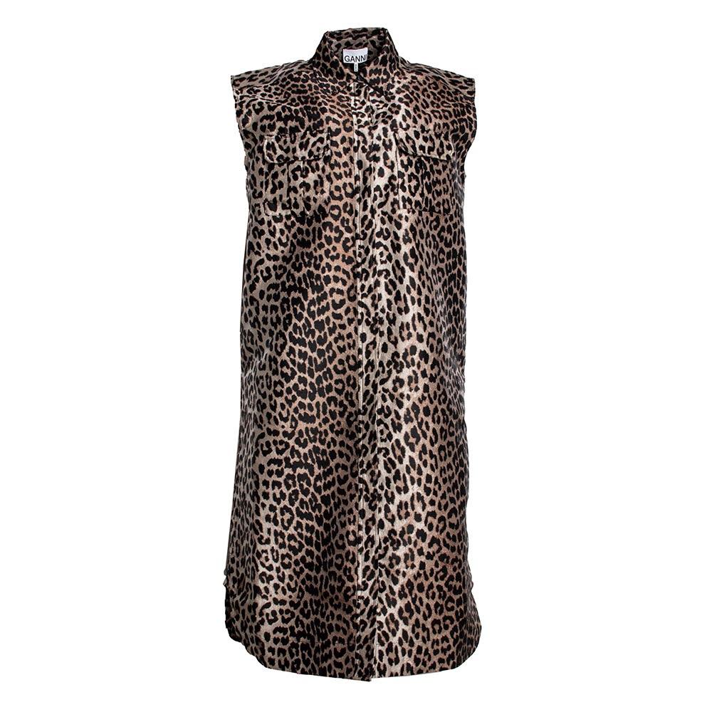  Ganni Size 38 Brown Leopard Print Dress