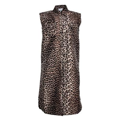 Ganni Size 38 Brown Leopard Print Dress