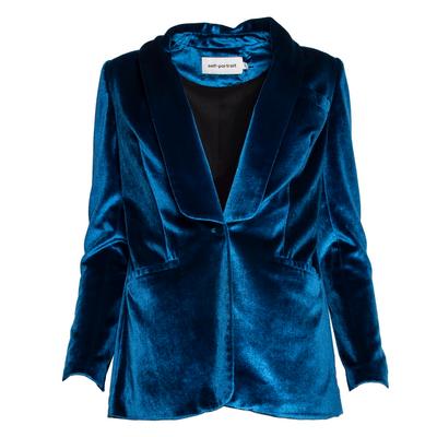 Self-Portrait Size Small Blue Velvet Jacket