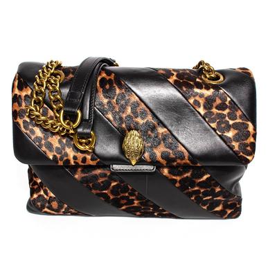 Kurt Geiger Black Leopard Print Leather Handbag