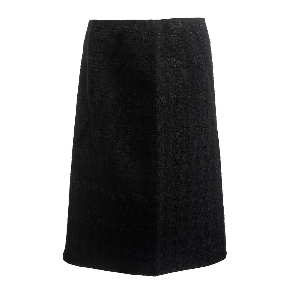  Chanel Size 40 Black 2008 Tweed Skirt