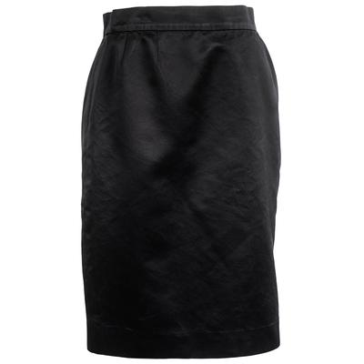 Chanel Size 40 Black Silk Skirt