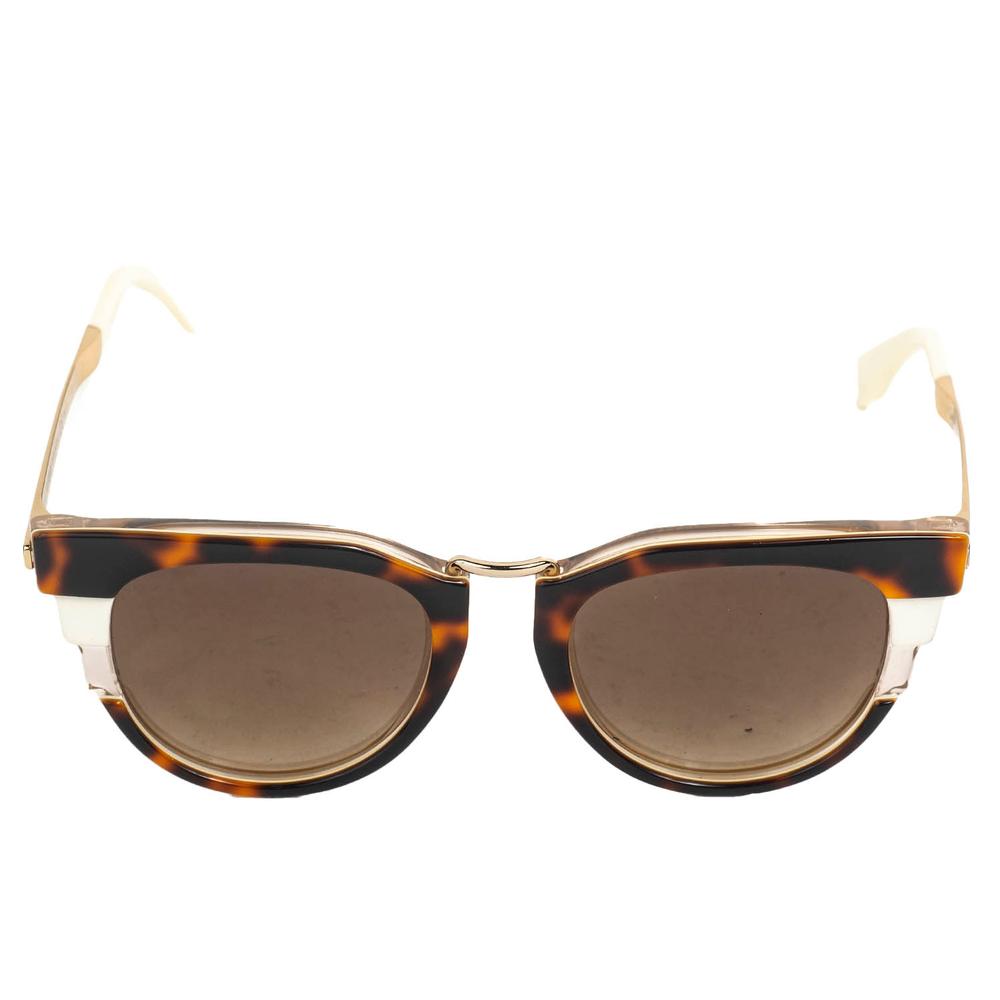  Fendi Ff0063 White Tips Tortoise Trim Sunglasses