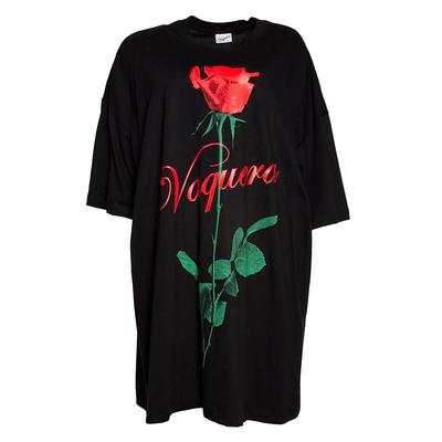 Vaquera One Size Black Rose Tall Tee