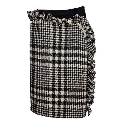 Simone Rocha Size 12 Black Pearl Embellished Tweed Skirt