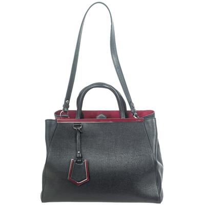 Fendi Sak Du Jours Black Leather Handbag 