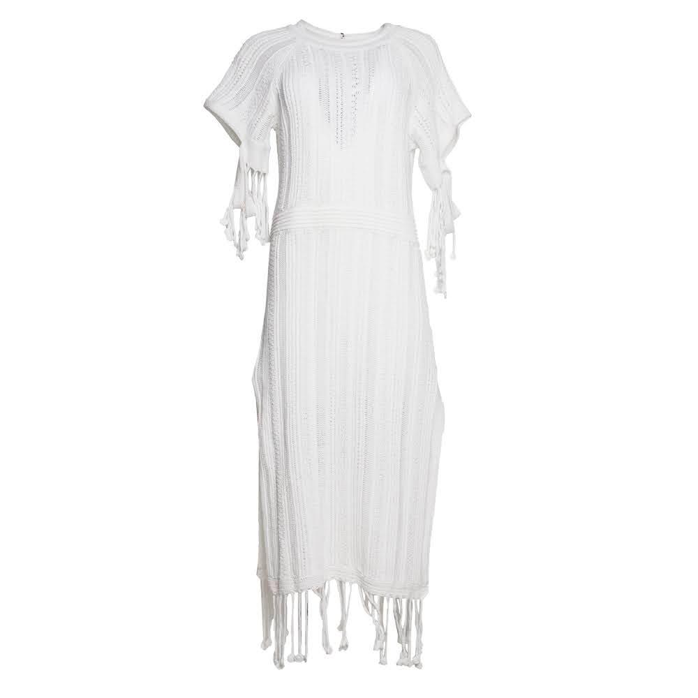  Jonathan Smikahi Size Medium White Knit Dress