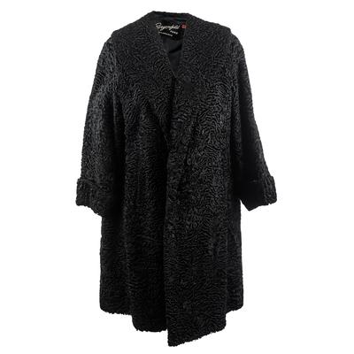 Bergenfeld Size Medium Black Curly Lamb Fur Coat