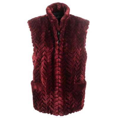 Jean Crisan Size Small Red Beaver Fur Vest