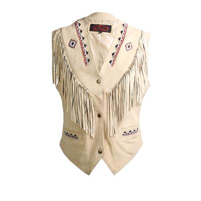 J4 West Size Small Suede Fringe Vest With Beading 