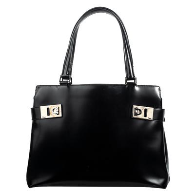 Salvatore Ferragamo Black Leather Handbag 