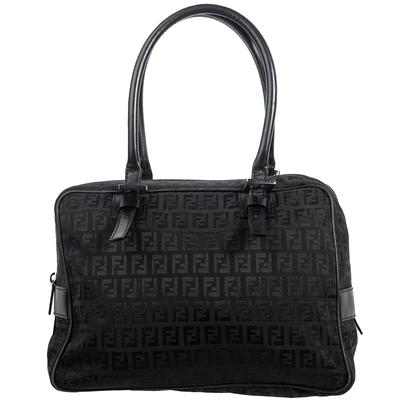 Fendi Black Zucca Print Medium Handbag 