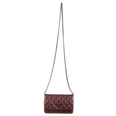 Chanel Small Red Caviar Quilted Crossbody Handbag 