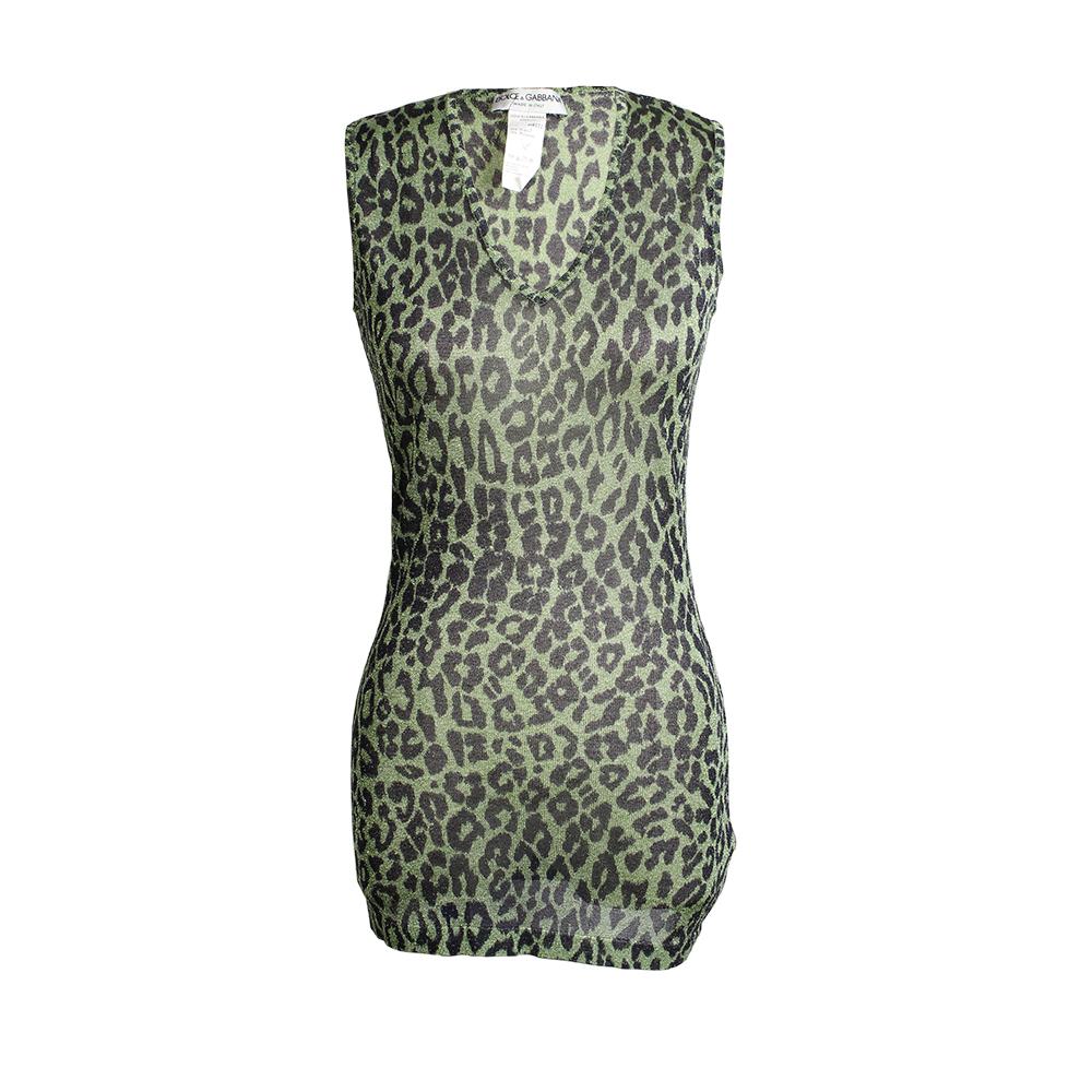  Dolce & Gabbana Size Small Metallic Leopard Print Top