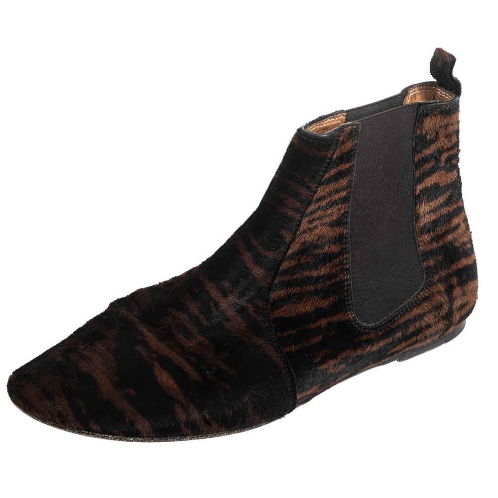  Isabel Marant Size 39 Brown Zebra Print Boots
