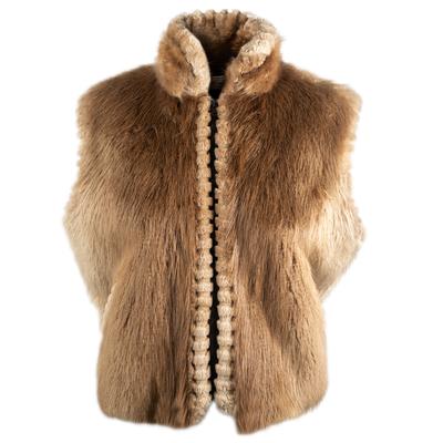 Lucchese Size Small Tan Coyote Fur Vest 