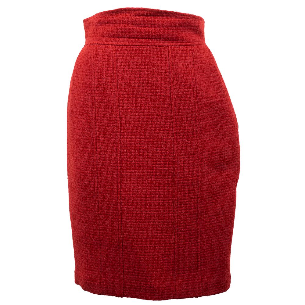  Chanel Size 38 Red Skirt