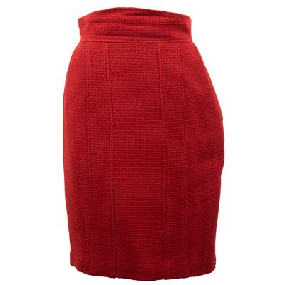 Chanel Size 38 Red Skirt 