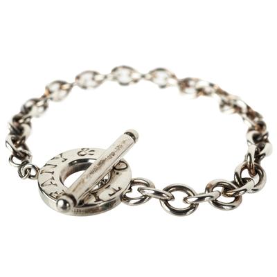 Tiffany & Co. Silver Rolo Chain Embossed Bracelet 