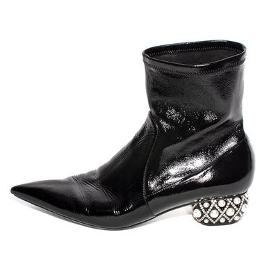 Rene Caovilla Size 37 Black Patent Boots