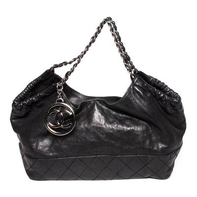 Chanel Size XL Black Leather Coco Cabas Handbag