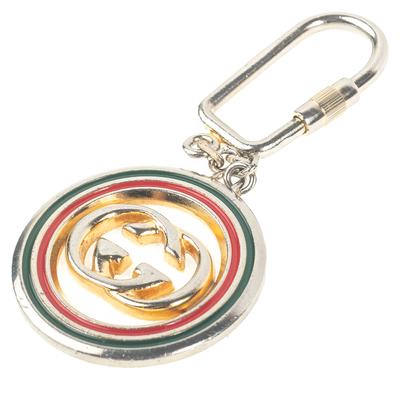 Gucci Green & Red Double G Key Chain