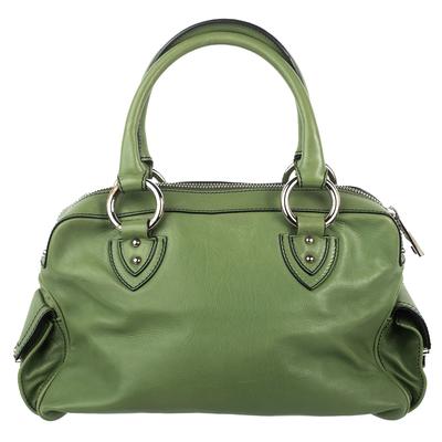 Marc Jacobs Green Leather Side Pocket Handbag 