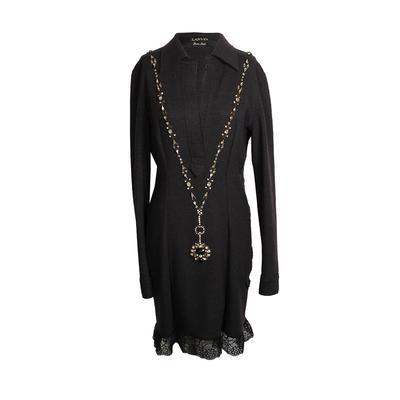Lanvin Size Small Jeweled Necklace Dress 
