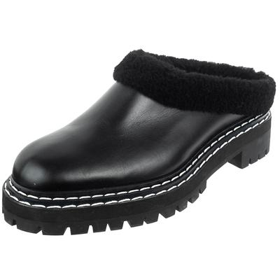 Proenza Schouler Size 10.5 Black Shearling Leather Shoes 