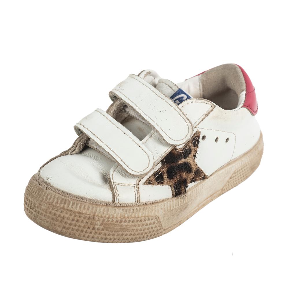  Golden Goose Kids Size 23 Off White Leopard Star Shoes