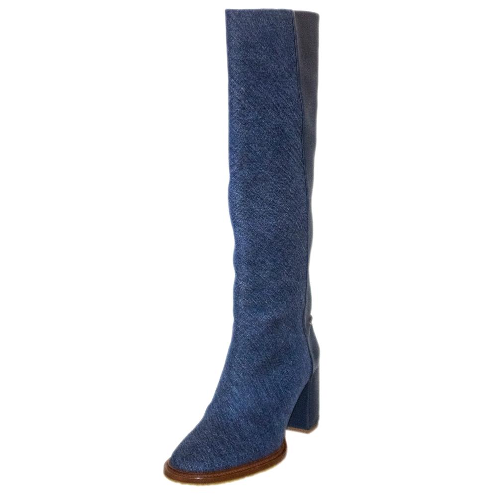  Chloe Size 40 Blue Denim Boots
