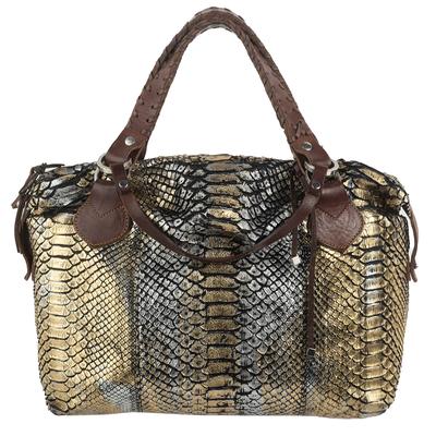 Pauric Sweenet Python Gold Metallic Handbag