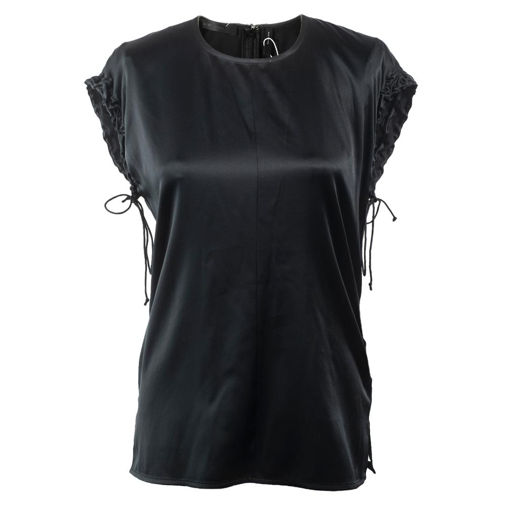  Helmut Lang Size Xs Black Silk Blouse