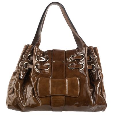 Jimmy Choo Large Brown Patent Leather Tote