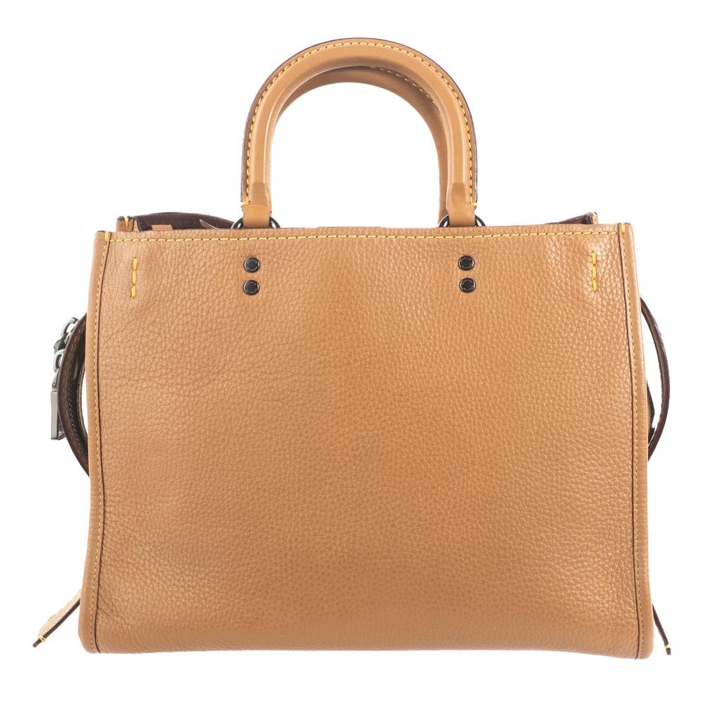  Coach Medium Tan Leather Dual Strap Handbag