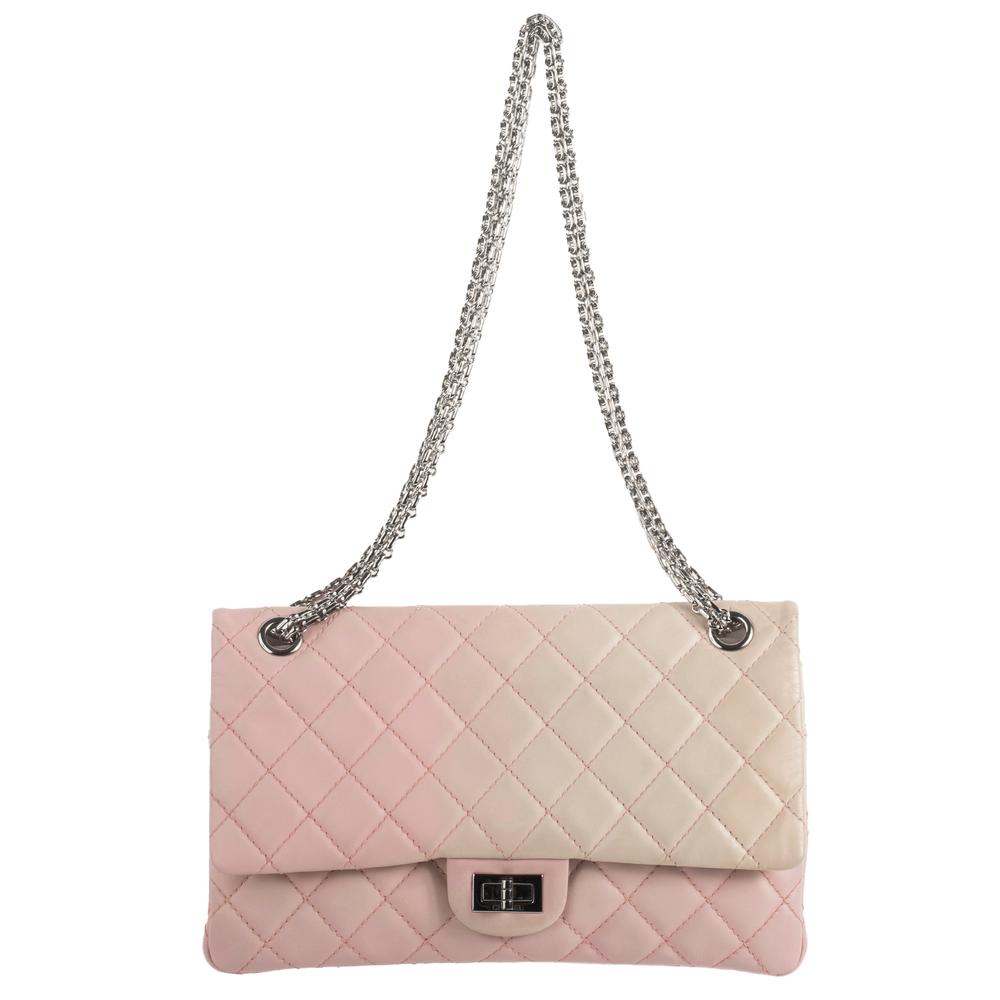  Chanel Medium Pink Degrade Flap Handbag