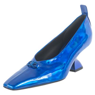 Salvatore Ferragamo Size 8.5 Blue Patent Leather Heels 